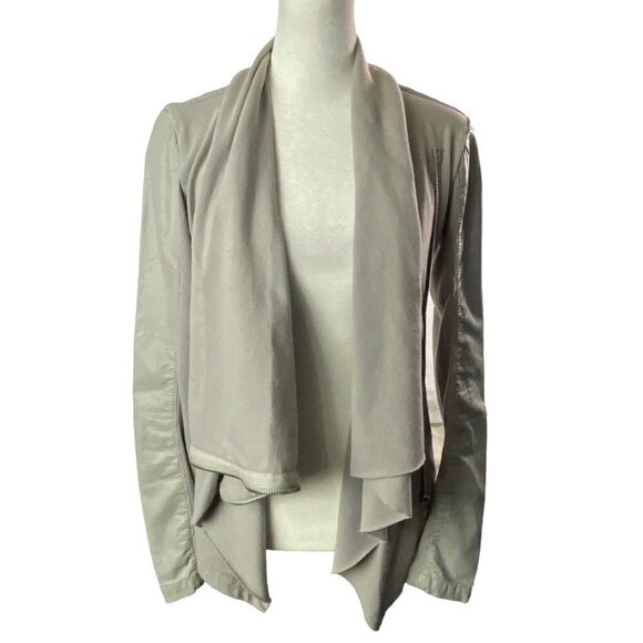 BLANK NYC Private Practice Faux Leather Moto Jacket Asymmetric Gray XS 4-2 - Picture 2 of 16